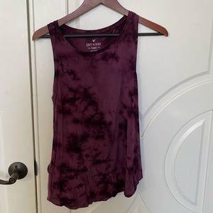 american eagle maroon tie dye tank top